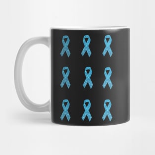 Light Blue Faux Glitter Awareness Ribbon Pack Mug